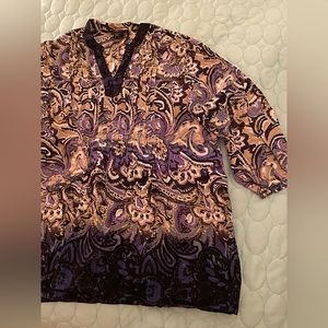 Multi colored tunic top